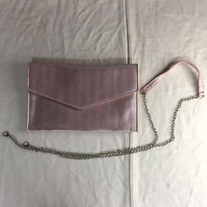 New Elegant Holiday Simmery Purse/Handbag Light Pink/Silver Size 6.5”x10.5”
